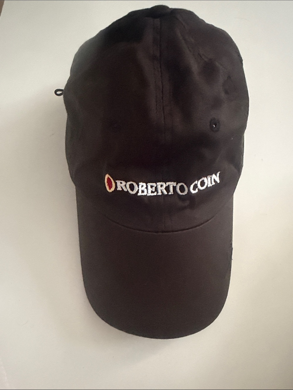 Roberto Coin Black Baseball Cap with Sunglasses Straps